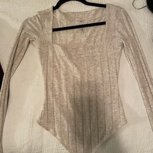 Cream square neck bodysuit